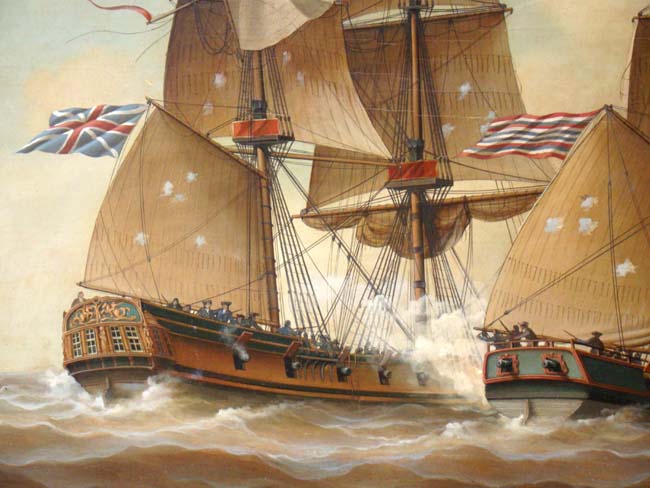 A fine LOUIS DODD Naval Battle painting — image 2